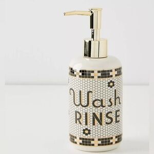 NWOT Anthropologie The Bistro Tile Stoneware Bath Soap Pump